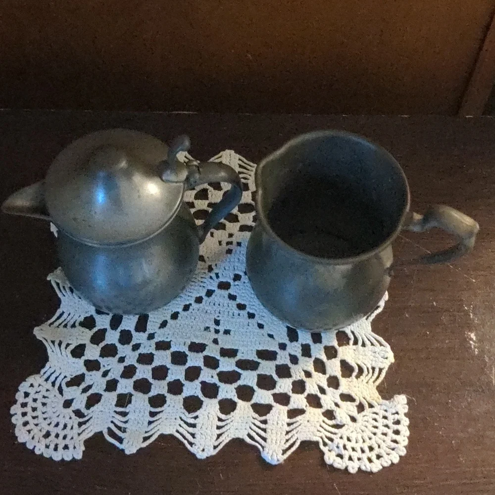 Vintage Pewter Creamer- Set of 2 Different Creamer Pitchers Woodbury Pewterers